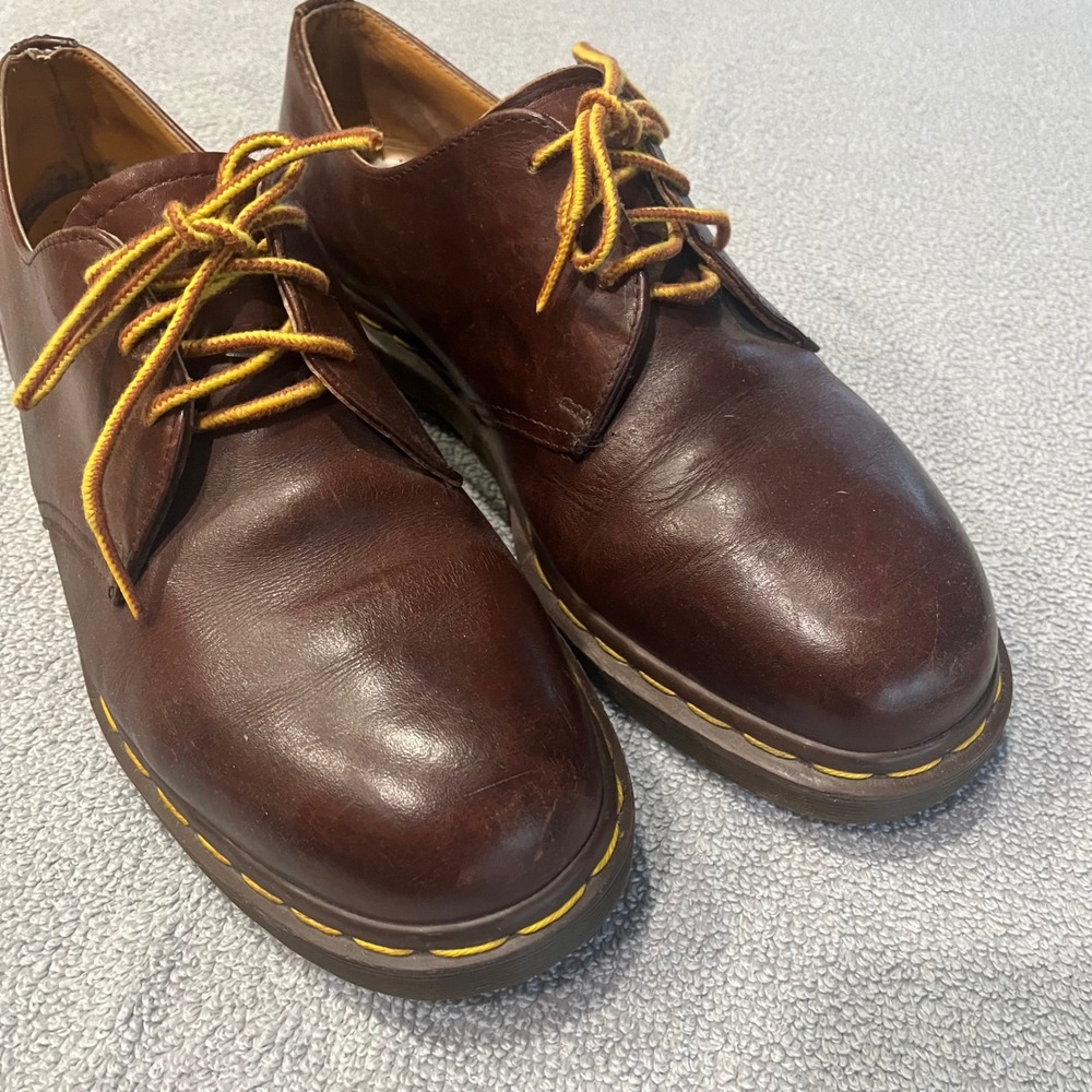 Dr. Martens 1461 Brown Leather Oxford Shoes Made in England Mens Vintage US9